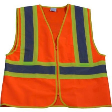 PETRA ROC INC Petra Roc Two Tone DOT Safety Vest, ANSI Class 2, Polyester Solid, Orange/Lime, 2XL/3XL OV2-CB1-2X/3X